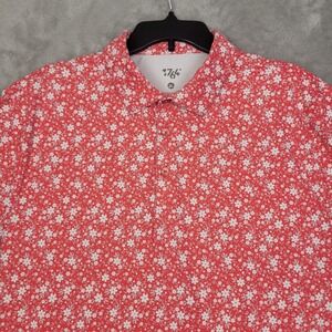 1764 Signature Golf Polo‎ Mens Size XL Pink Floral Short Sleeve Performance